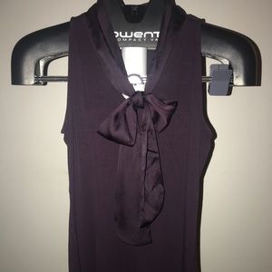 The Limited Plum Blouse with Satin Bow